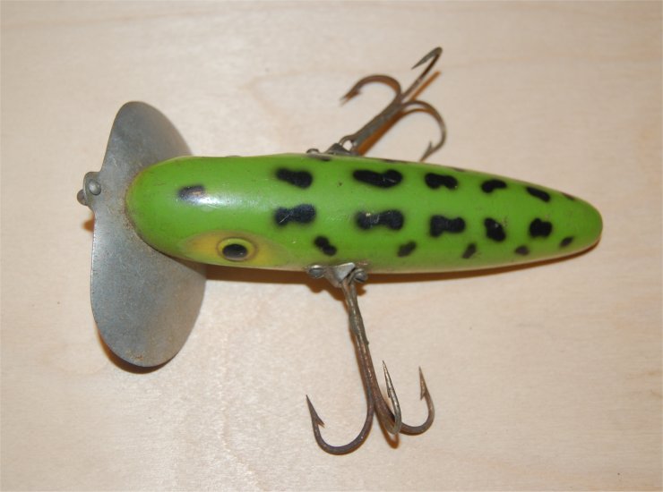 Vintage Jitterbugs by Fred Arbogast Fishing Lure Frog Pattern / Black  Akron, OH