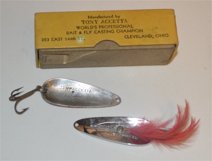 Vintage Tony Acсetta Tony Accetta Pet Spoon 15, 1/2oz Nickel / Yellow fishing  spoon #4108